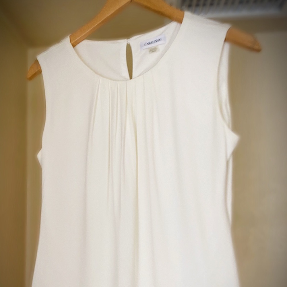 White sleeveless Calvin Klein blouse, NWOT